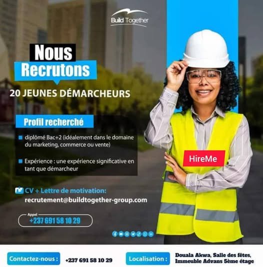 Build Together recrute 20 jeunes démarcheurs