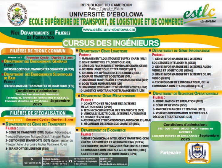 Concours ESTLC d'Ebolowa 2025 – Université d’Ebolowa